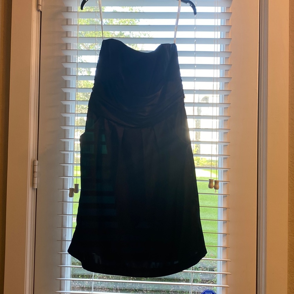 David’s Bridal strapless bridesmaid dress, color navy, size 10